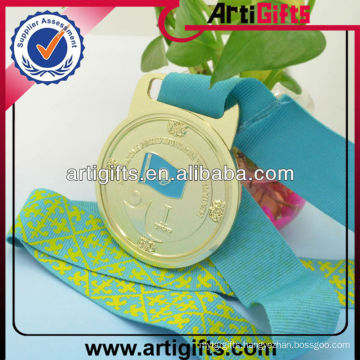 Custom blank metal medal blanks with ribbon